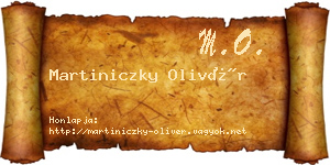 Martiniczky Olivér névjegykártya