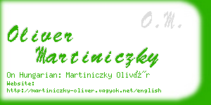 oliver martiniczky business card